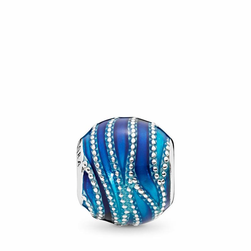 Talismane Pandora Blue Swirls Argint/Albastri (xNEMhjSU)